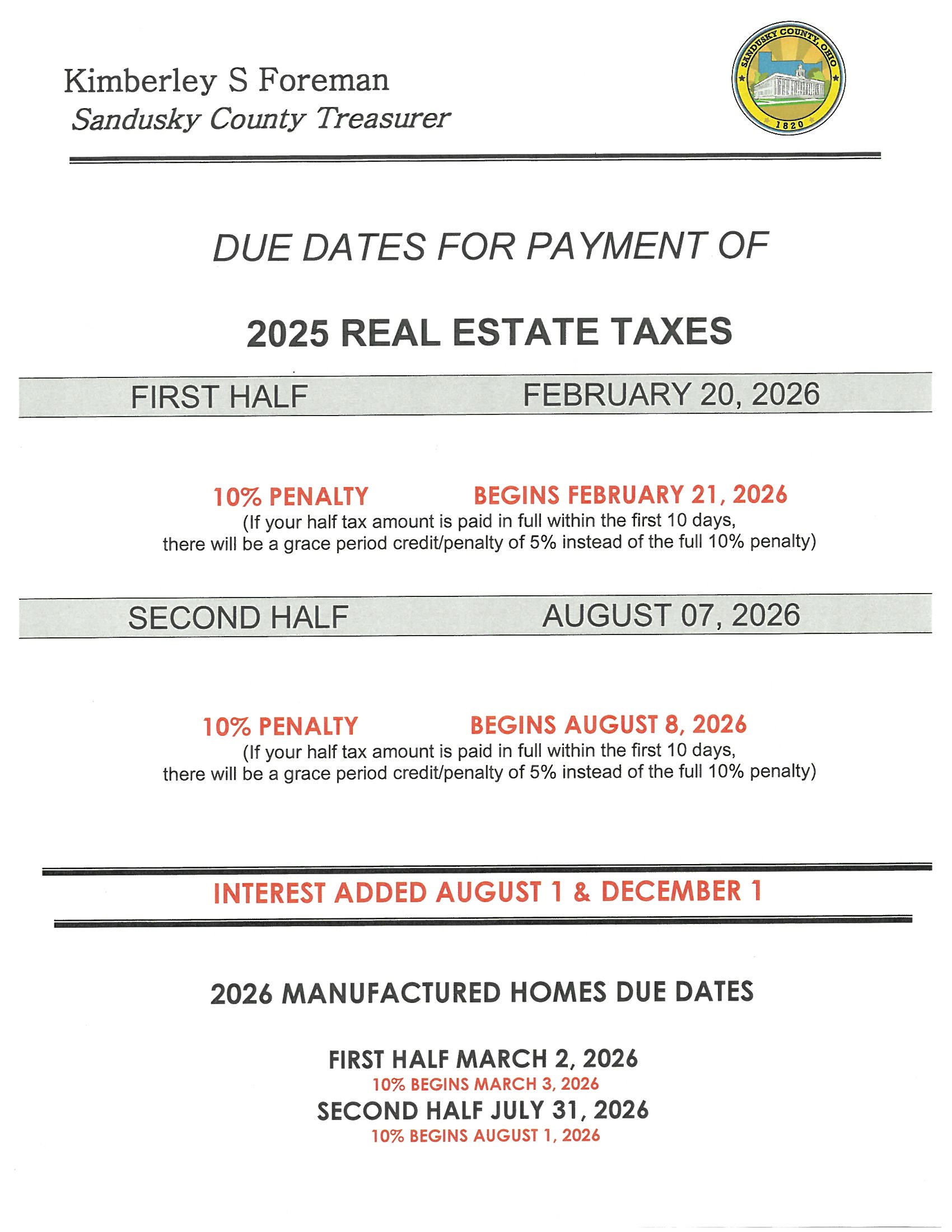 Due date memo 2026 esdtate taxes amended 2